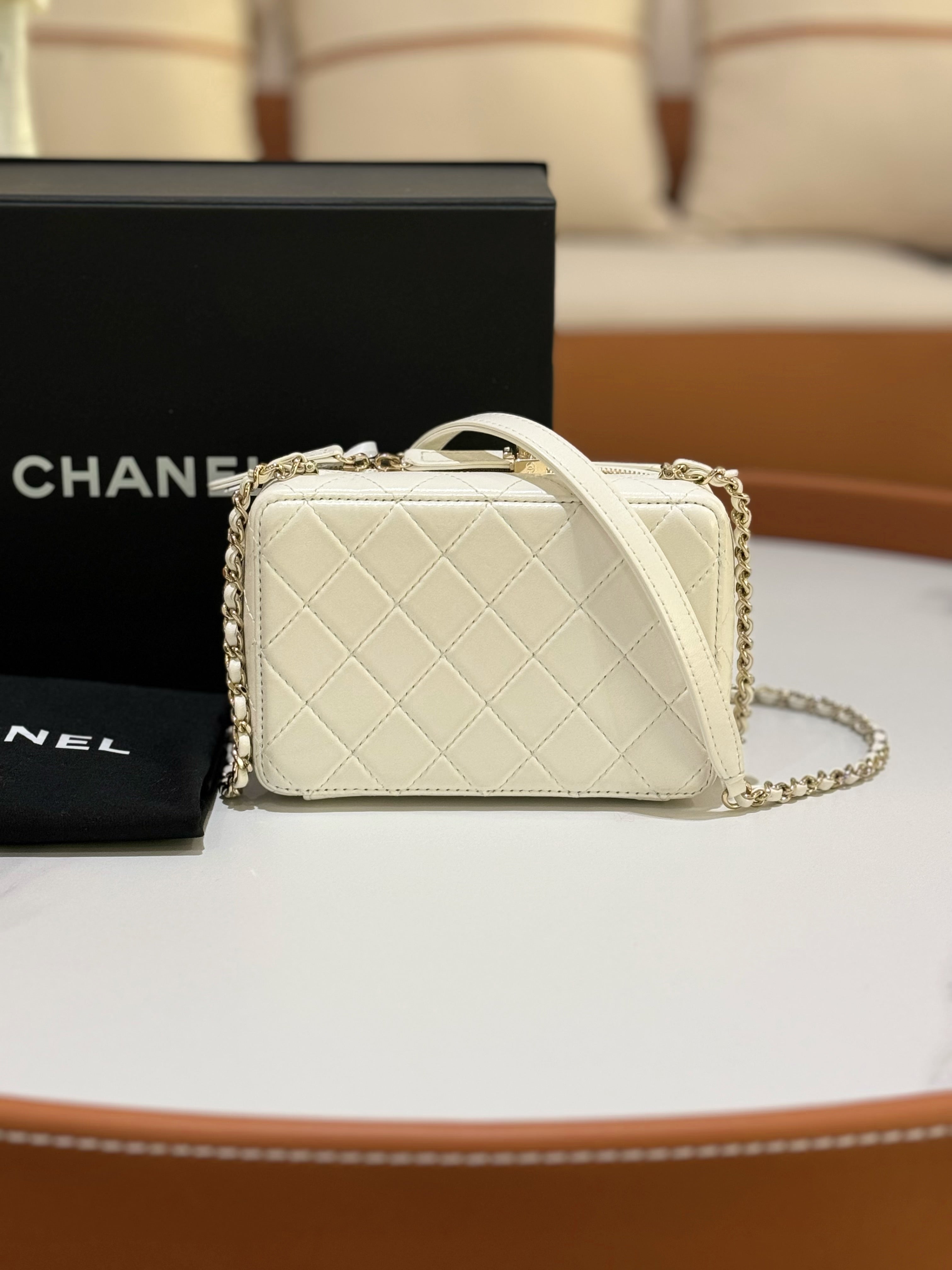 CHANEL CAMERA BAG WHITE