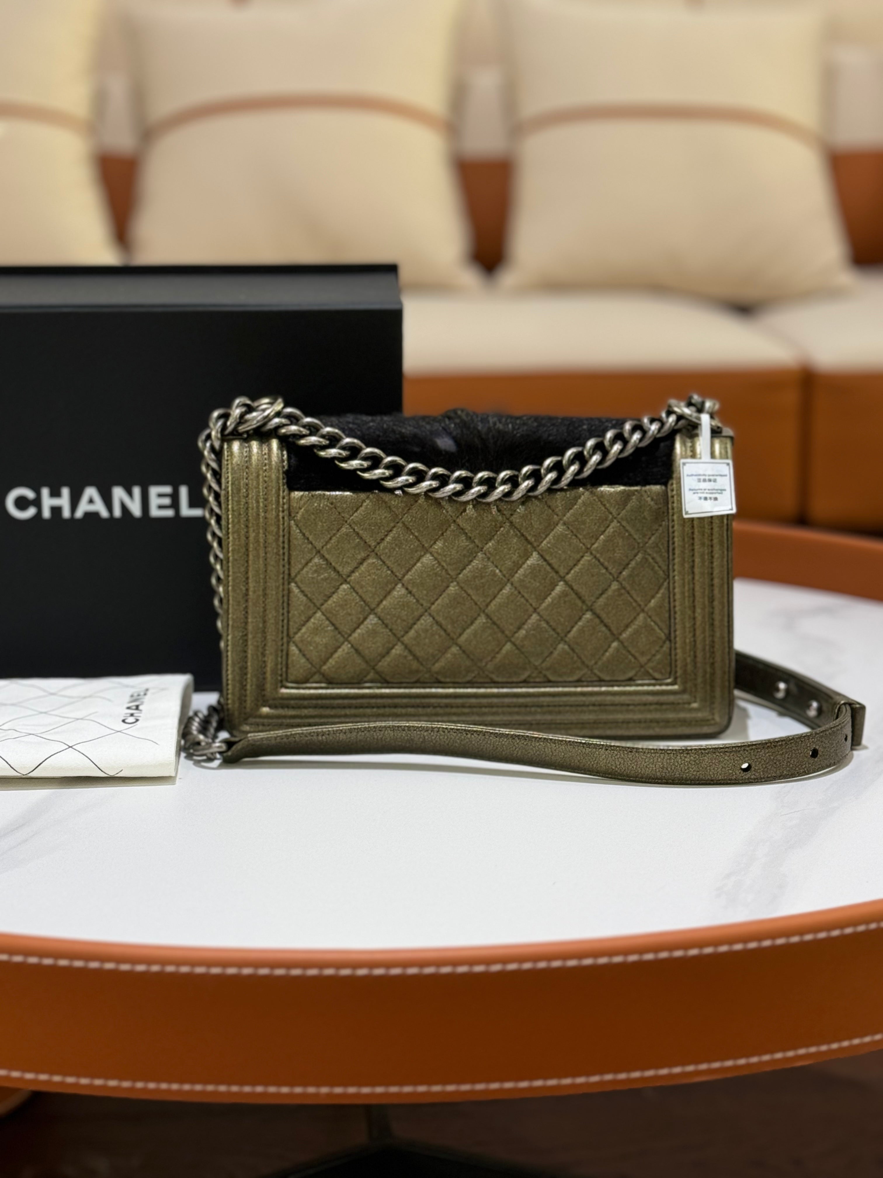 CHANEL LEBOY SEASONAL WITH SILVER CHAIN