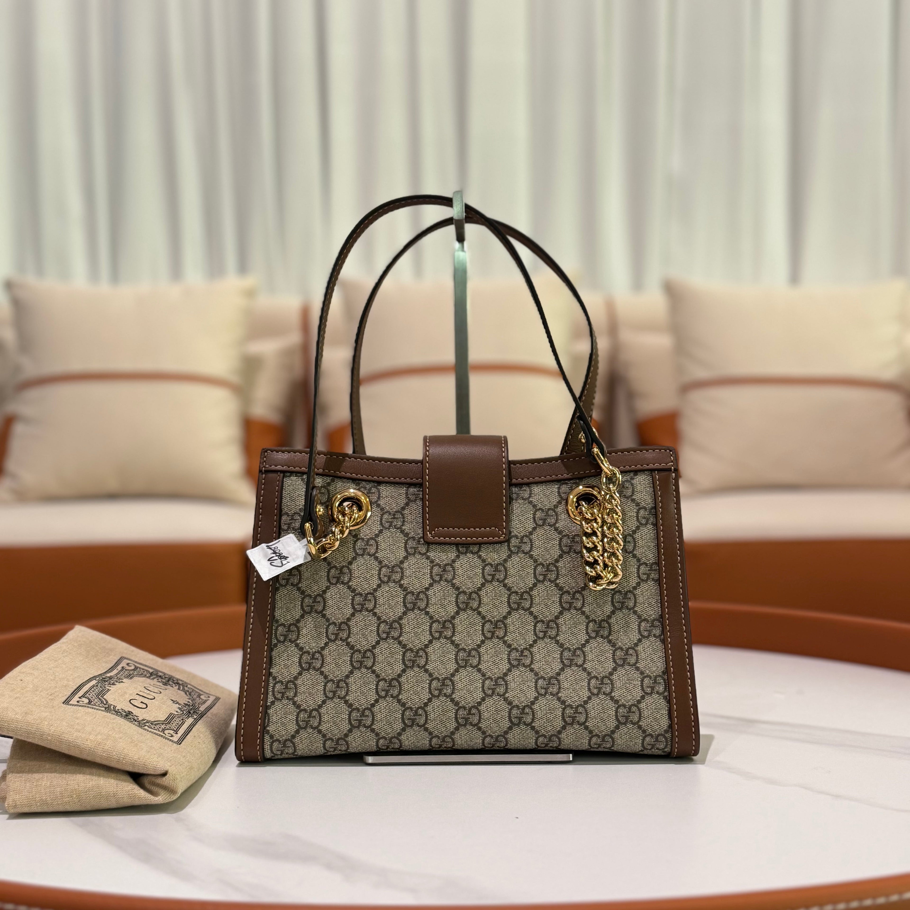 GUCCI PADLOCK SMALL BROWN SHOULDER BAG