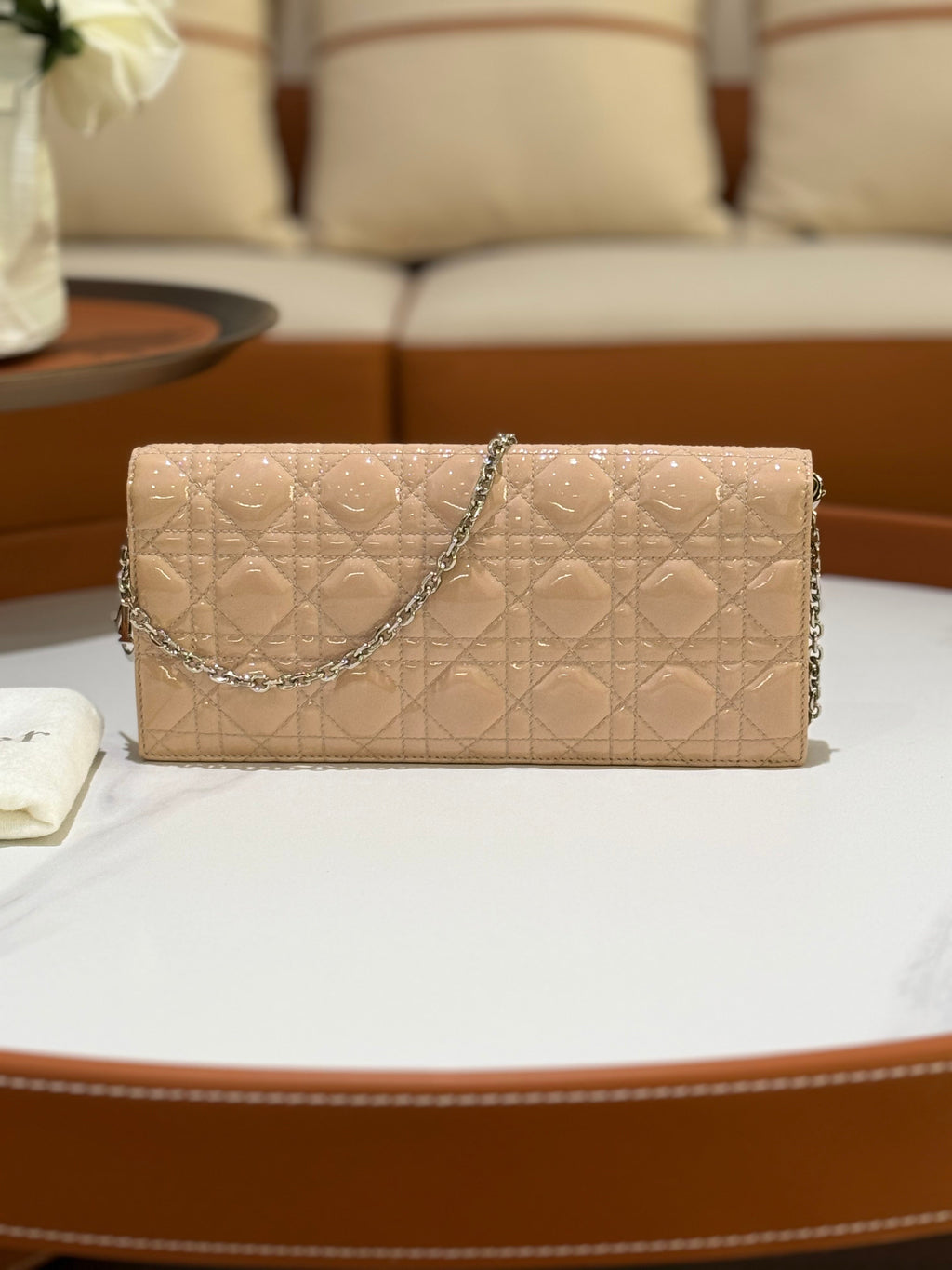 DIOR LADY DIOR POUCH PATENT LEATHER