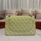 Chanel Classic Flap Jumbo Patent Leather Cream Yellow-Green