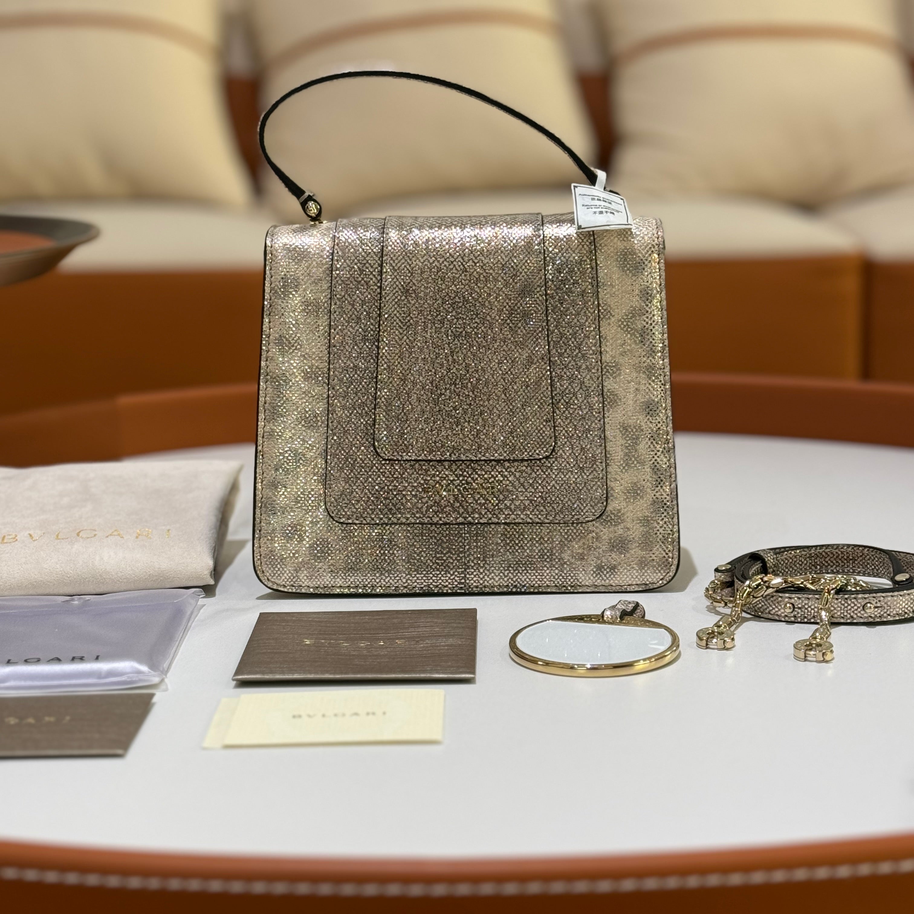 BVLGARI TOP HANDLE SERPENTI BAG GOLD