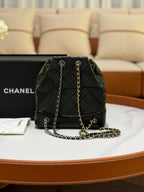 CHANEL GABRIELLE BACKPACK BLACK WITH CHIP