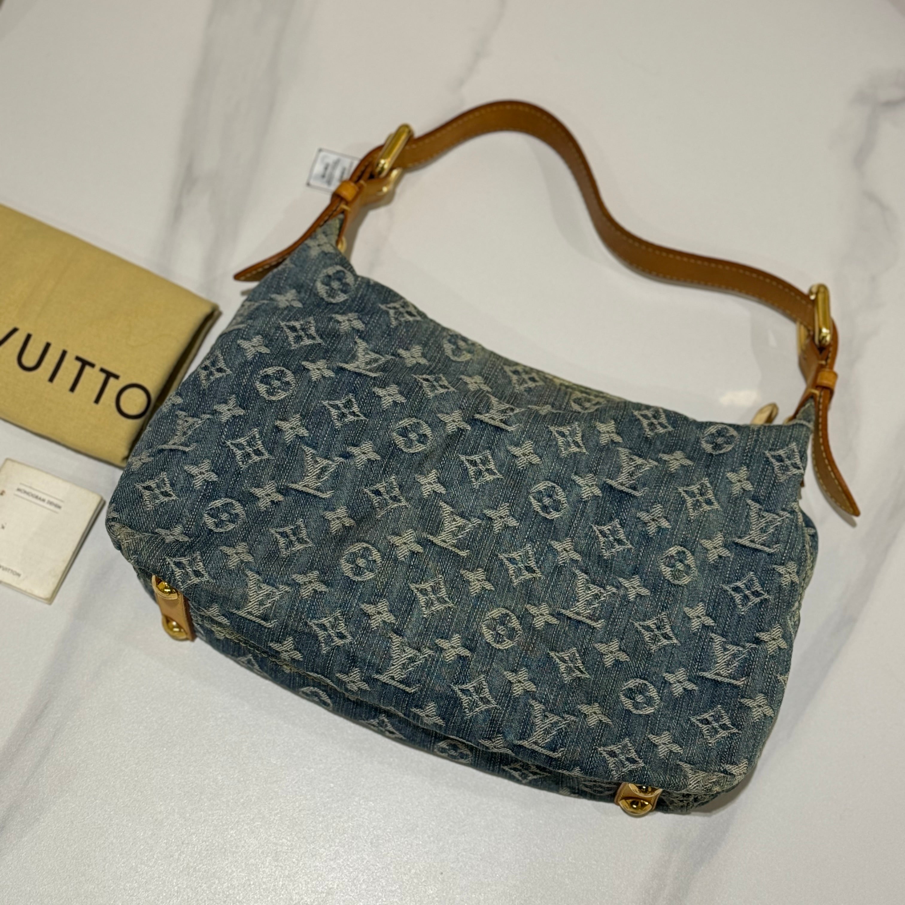 LOUIS VUITTON BAGGY PM BLUE MONOGRAM DENIM UNDERARM BAG