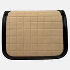 Solferino Satchel Beige Quilted Leather Black Leather Trim