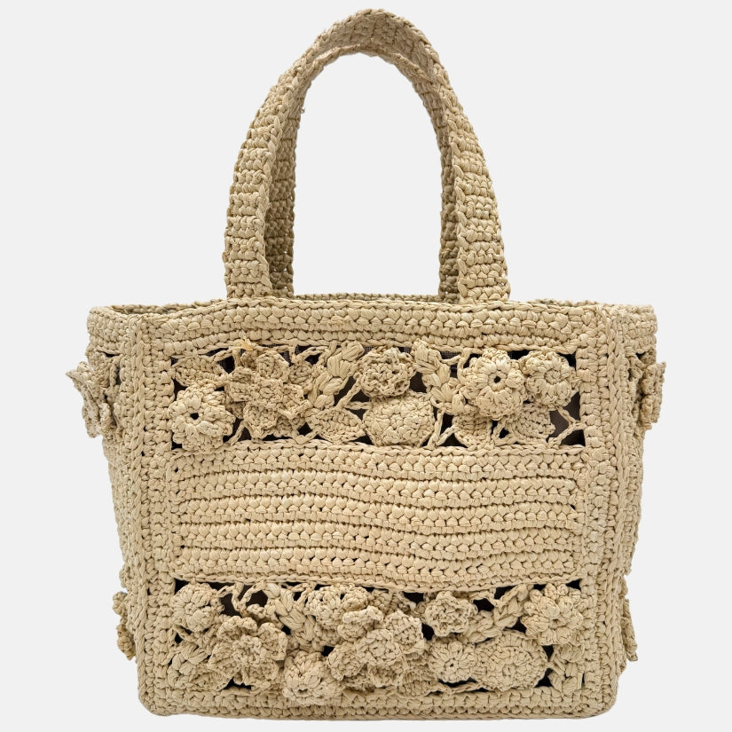 Book Tote Small Natural Raffia