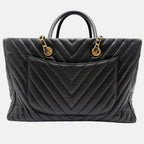 Coco Allure Tote Black Chevron Caviar