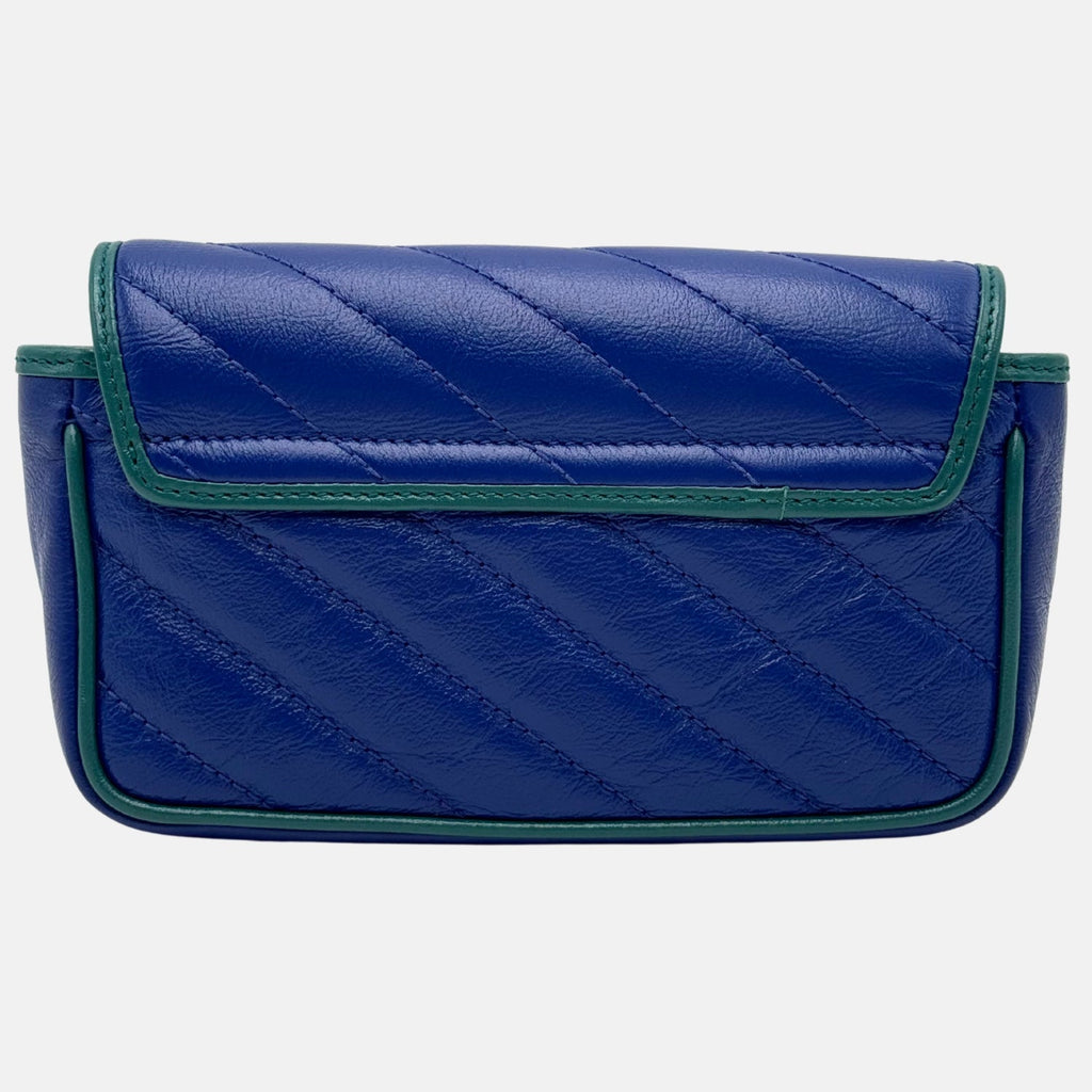Marmont Shoulder Bag Imperial Blue Calfskin Super Mini