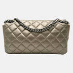 Classic Flap Bag Metallic Silver Quilted Calfskin Medium