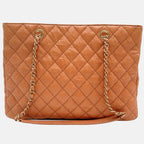 Shopping Tote Orange Quilted Caviar