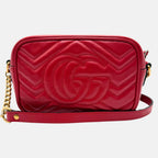 Marmont Camera Bag Red Matelassé Leather Mini