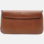 Soho Flap Crossbody Brown Pebbled Calfskin Medium