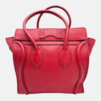 Luggage Tote Red Grained Leather Nano