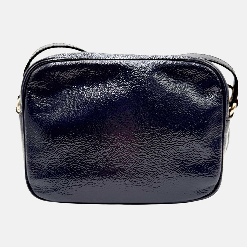 Soho Disco Shoulder Bag Navy Patent Leather Small