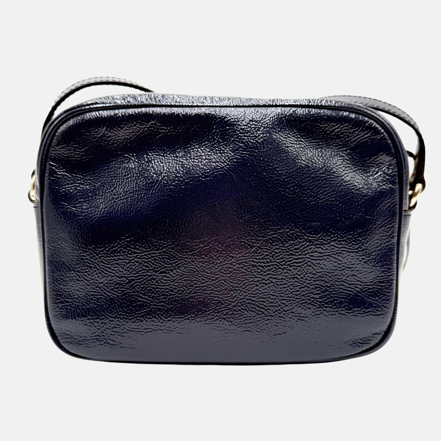 Soho Disco Shoulder Bag Navy Patent Leather Small