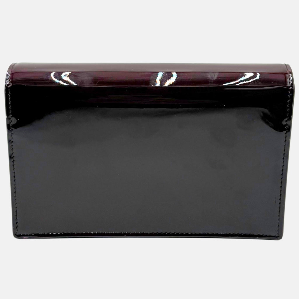 Kate Tassel Chain Wallet Burgundy Patent Leather