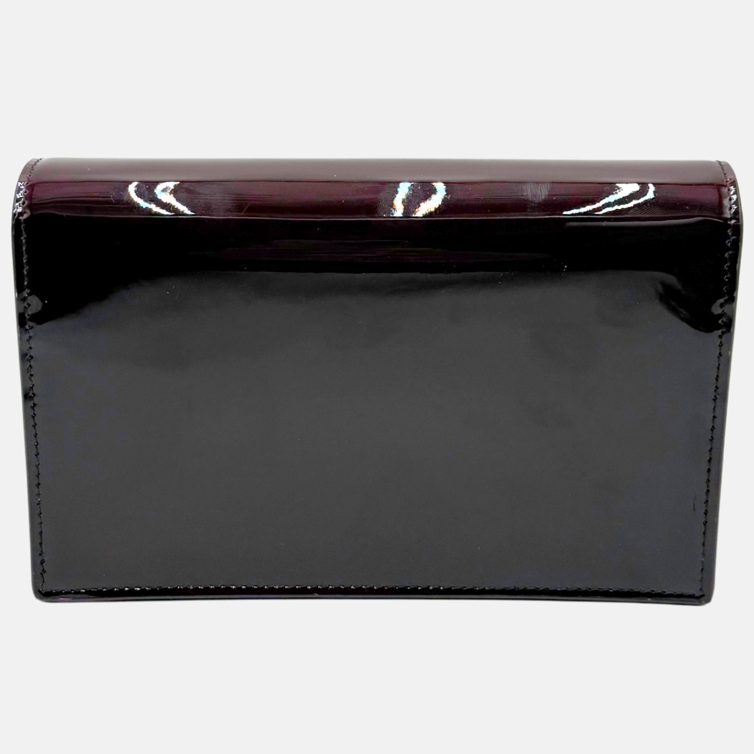 Kate Tassel Chain Wallet Burgundy Patent Leather