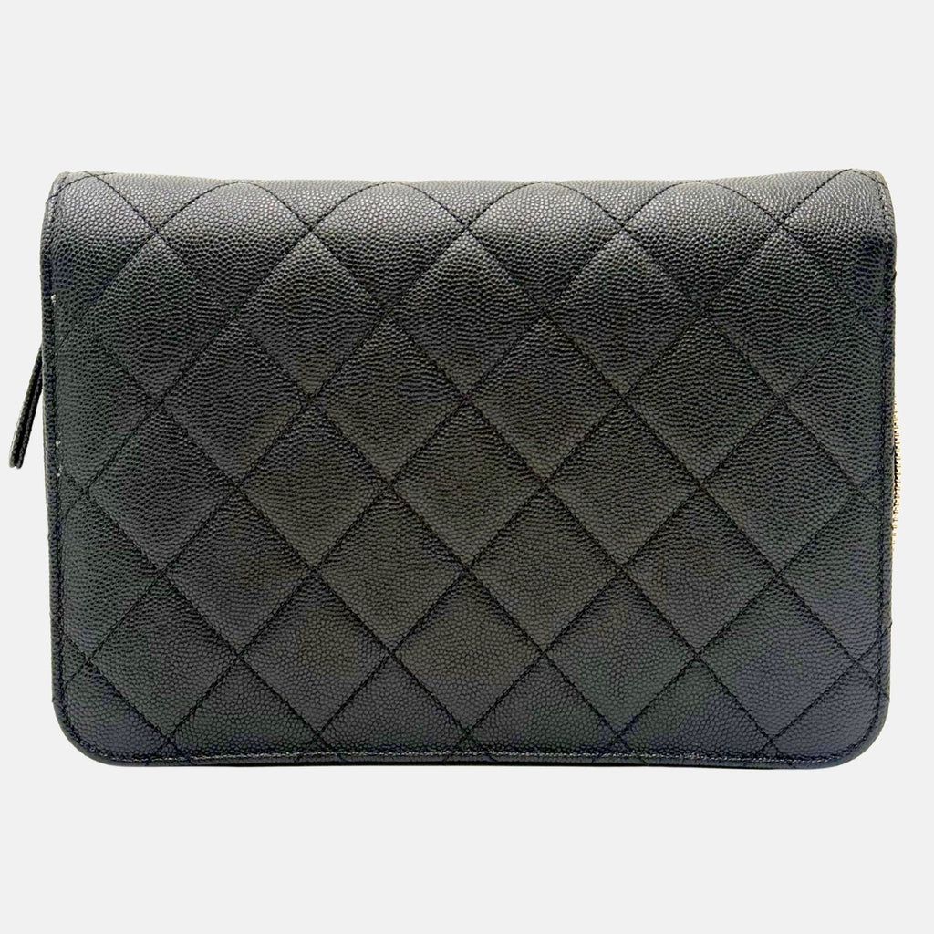 Like A Wallet Flap Black Quilted Caviar