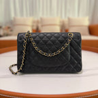 CHANEL CF MEDIUM BLACK CAVIAR LEATHER WITH GOLD HARDWARE SHOULDER & CROSSBODY BAG
