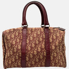 Trotter Boston Bag Burgundy Canvas and Leather Small