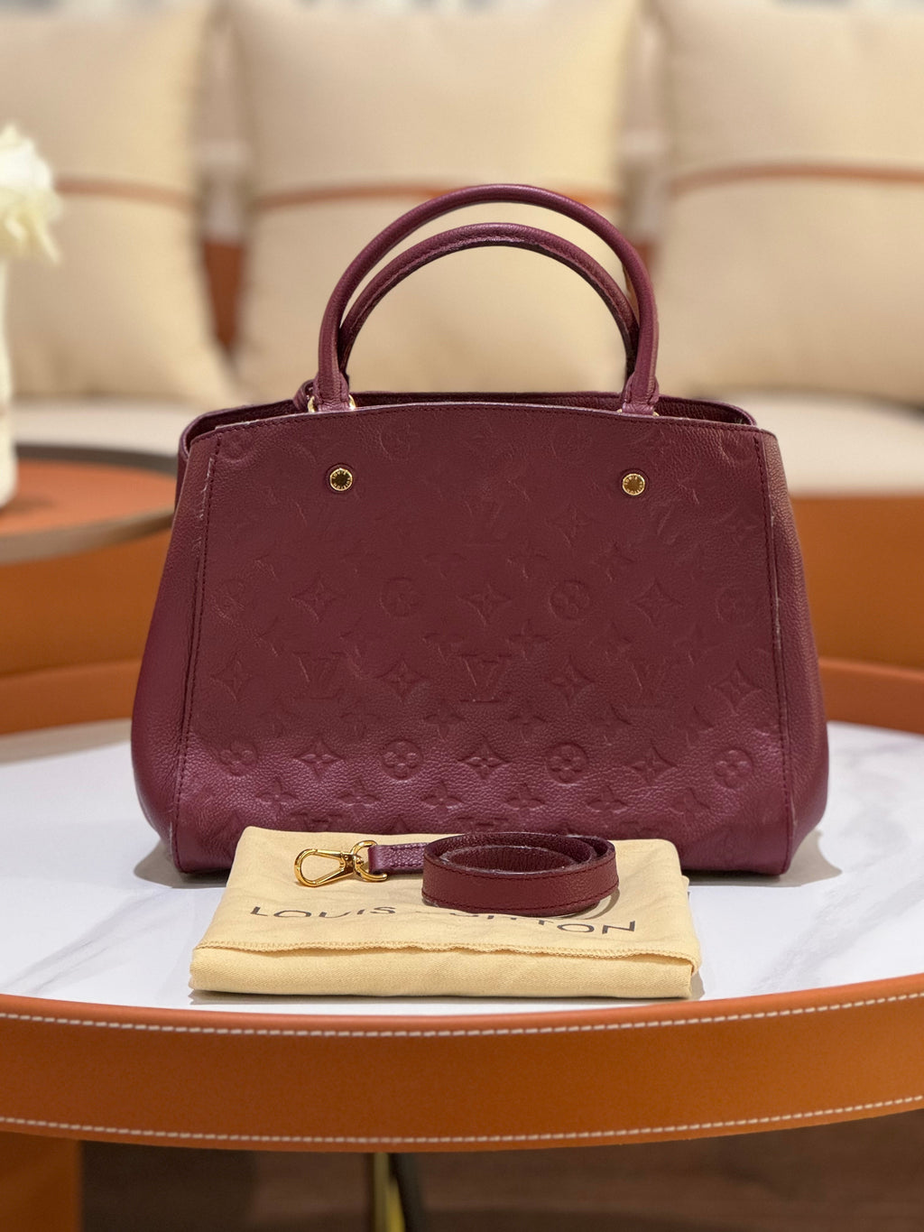 LOUIS VUITTON RED HANDBAG