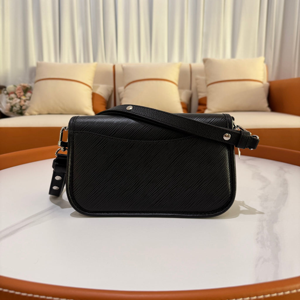 LOUIS VUITTON BUCI BLACK WATER RIPPLE UNDERARM BAG