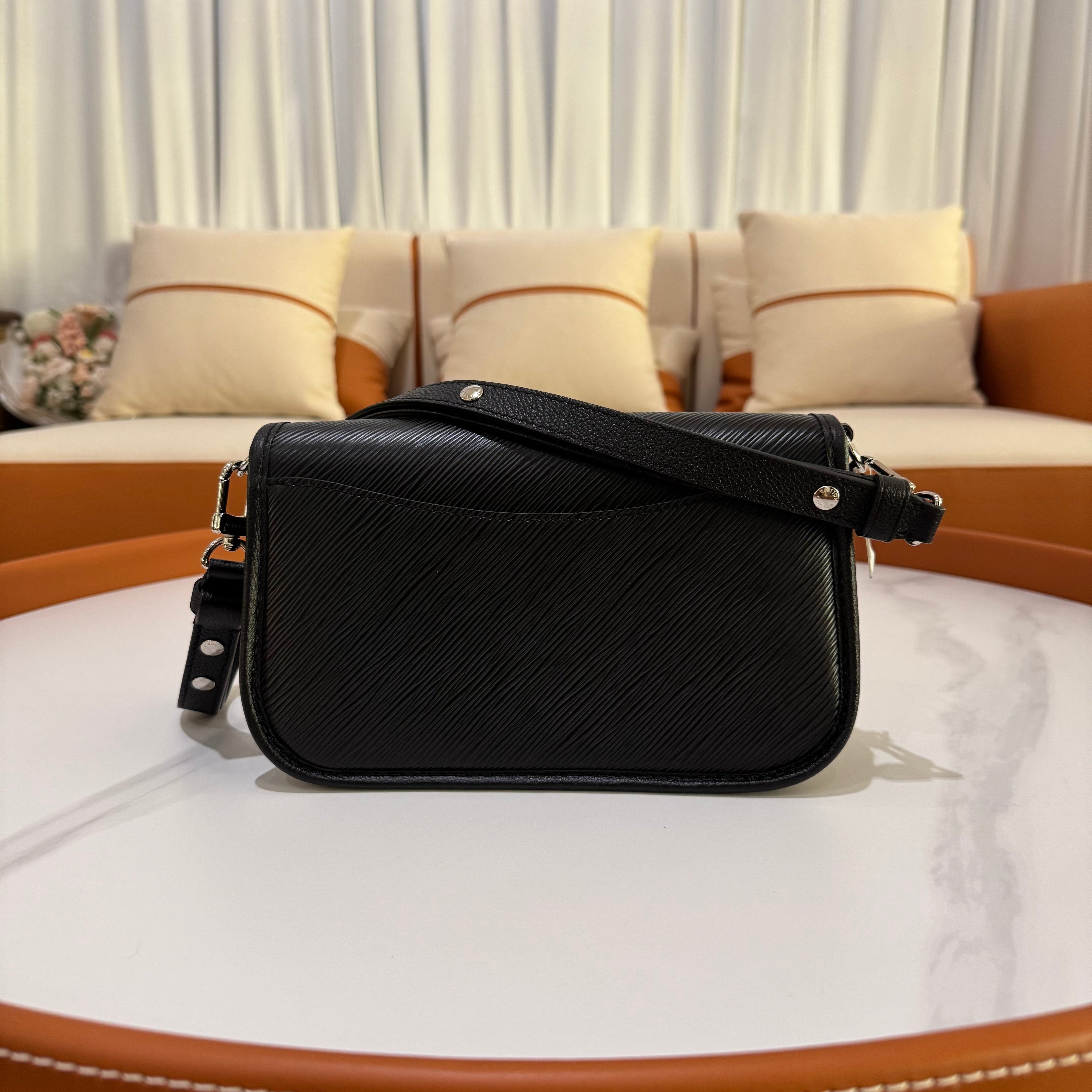 LOUIS VUITTON BUCI BLACK WATER RIPPLE UNDERARM BAG