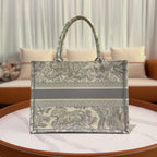 DIOR TOTE BAG MEDIUM "TOILE DE JOUY" ZOO PRINT GREY