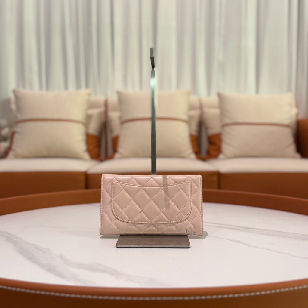 CHANEL CLASSIC FLAP WALLET PINK LAMBSKIN