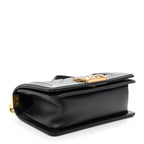 Calfskin Quilted Small Boy Flap Black