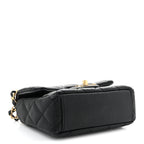 Grained Lambskin Quilted Mini Flap Black