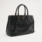 Prada Black Saffiano Medium Galleria Zip Tote Leather