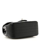 Caviar Chevron Quilted Mini Square Flap Black