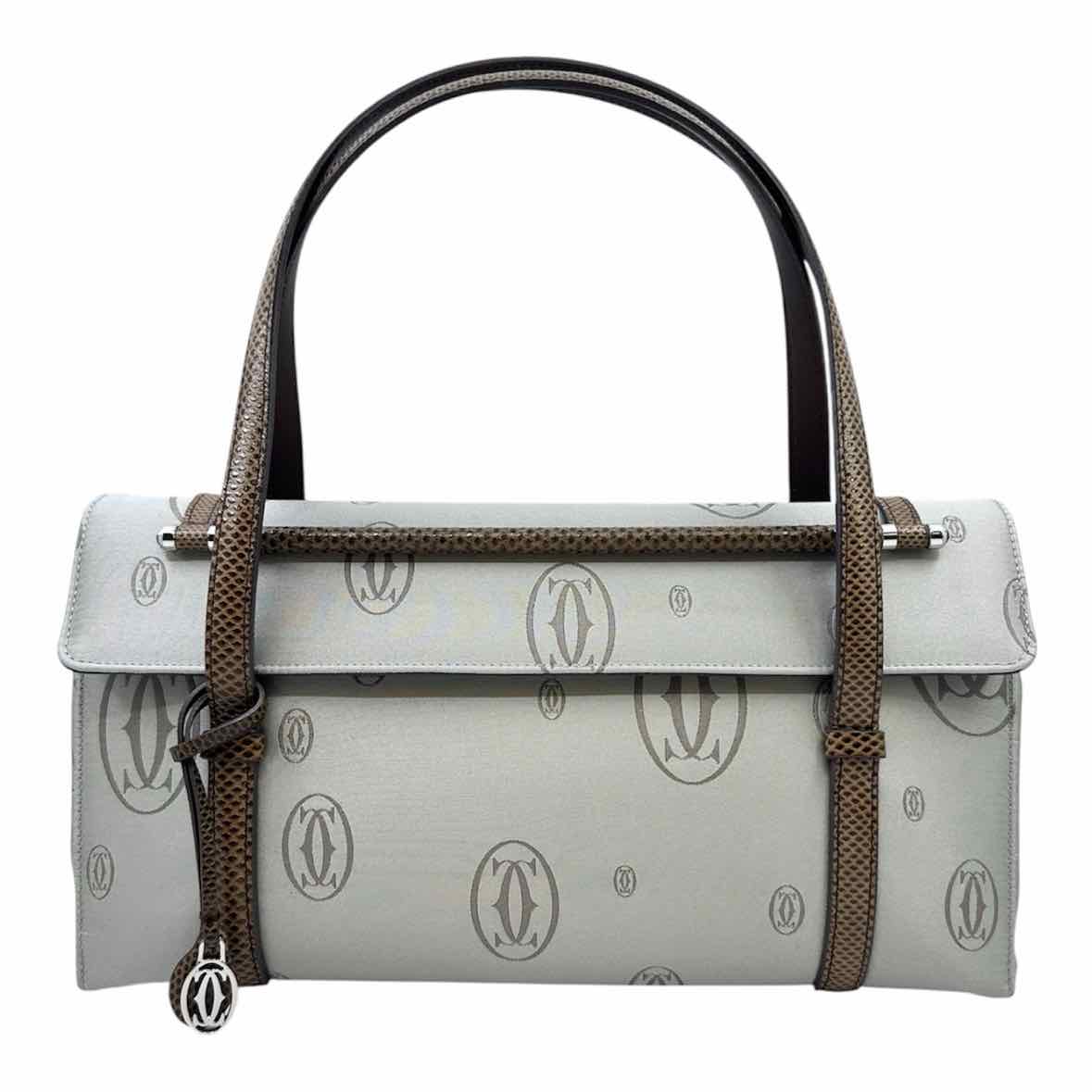 CARTIER Grey, Brown Fabric Monogram Handbag