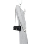 Lambskin Quilted Mini Rectangular Flap Black