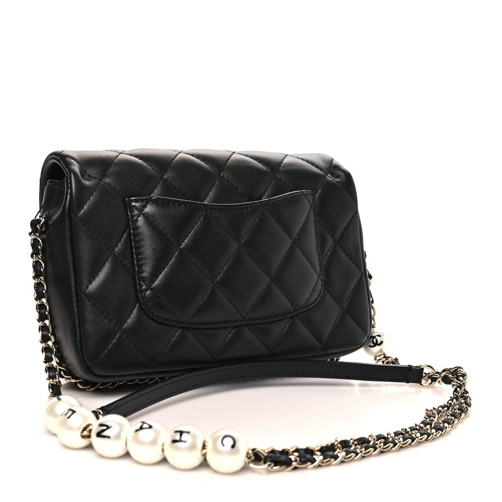 Lambskin Quilted Small My Precious Flap Black