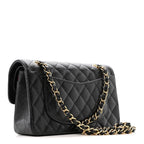 Caviar Quilted Small Double Flap Black