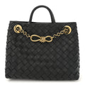 Nappa Intrecciato Small Andiamo With Chain Shoulder Bag Black