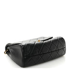 Lambskin Quilted Side Flap Black