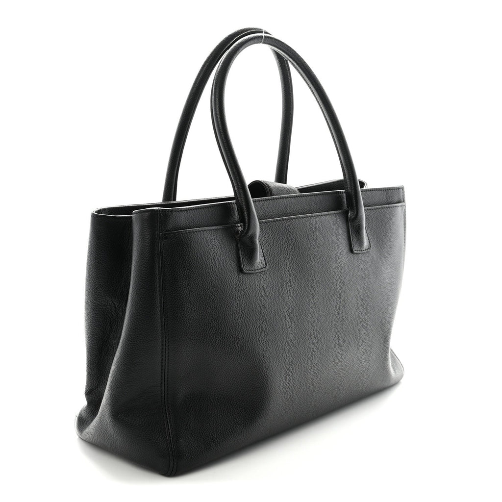 Calfskin Cerf Executive Shopper Tote Black