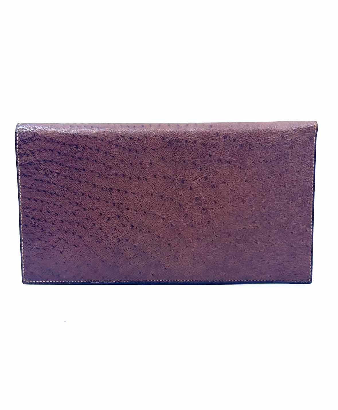 BALENCIAGA Brown Ostrich Wallet