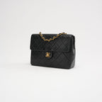 Chanel Vintage Black Mini Square Classic Flap Bag 1991