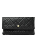 Caviar Quilted CC Beauty Clutch Black