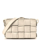 Nappa Maxi Intrecciato Fringed Cassette Crossbody Bag White