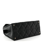 Caviar Quilted Medium Retro Twist Top Handle Flap Black