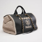 Chanel Deauville Shopping Tote Large Kalbsleather Black/Beige