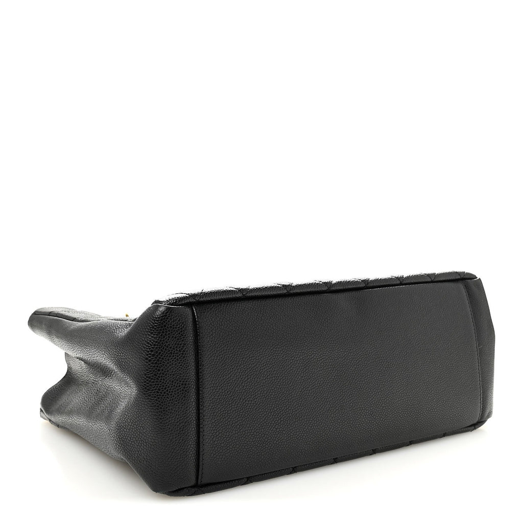 Caviar Large CC Shoulder Bag Black