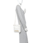 Shiny Calfskin Quilted Mini Chanel 22 White