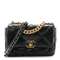 Lambskin Quilted Medium Chanel 19 Flap Black