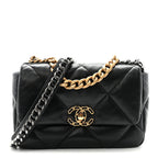 Lambskin Quilted Medium Chanel 19 Flap Black